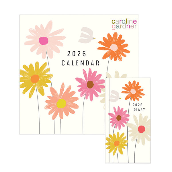 Astoria Grand 2026 Caroline Gardner Posie Square Wall Calendar Slim