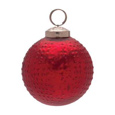 Hobnail Mercury Glass Ball Ornament (Set of 6)