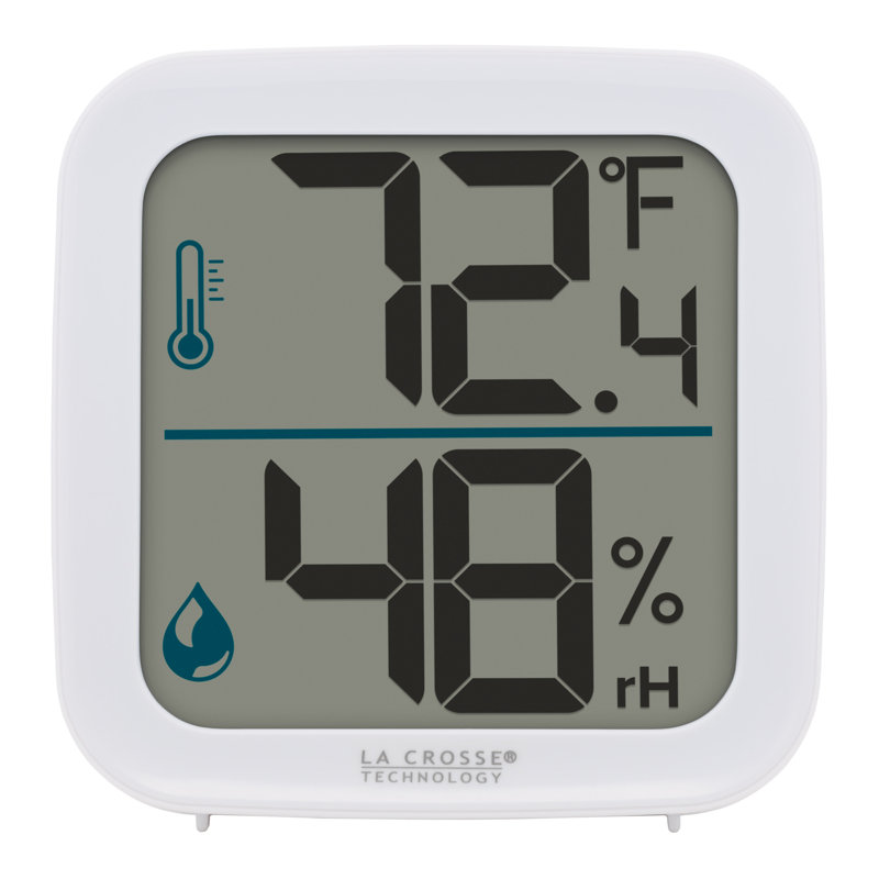 La Crosse Technology Monochromatic Digital Indoor Thermometer with Humidity, White