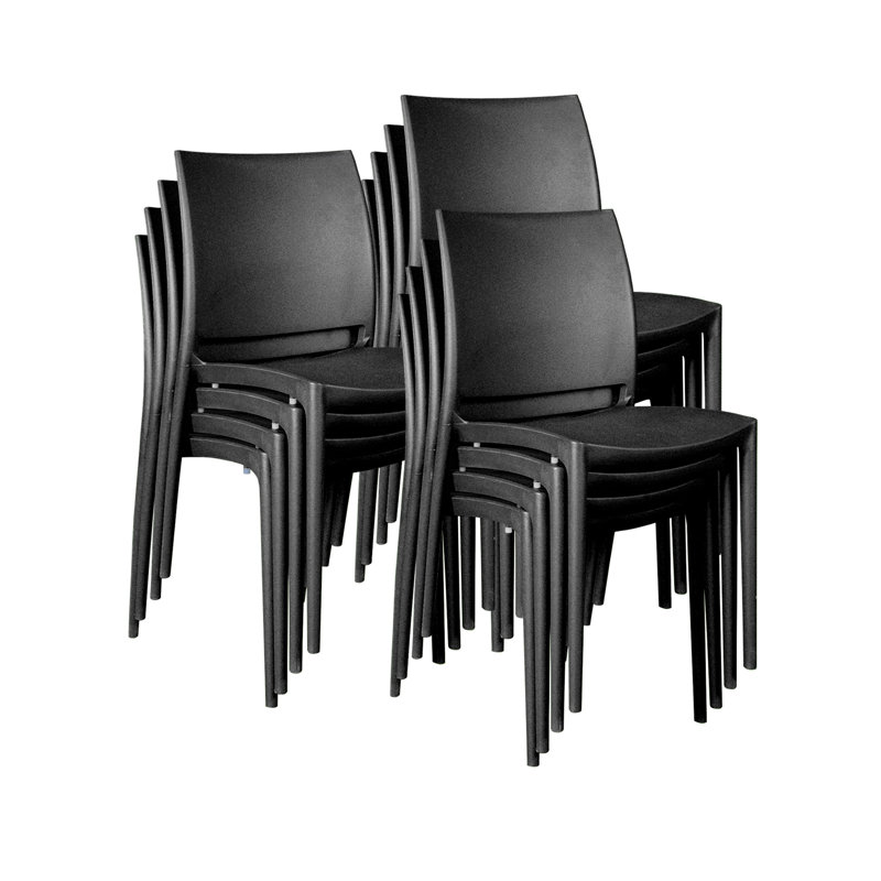 Chaise empilable intérieure / extérieure en plastique Niche Terrace, Black