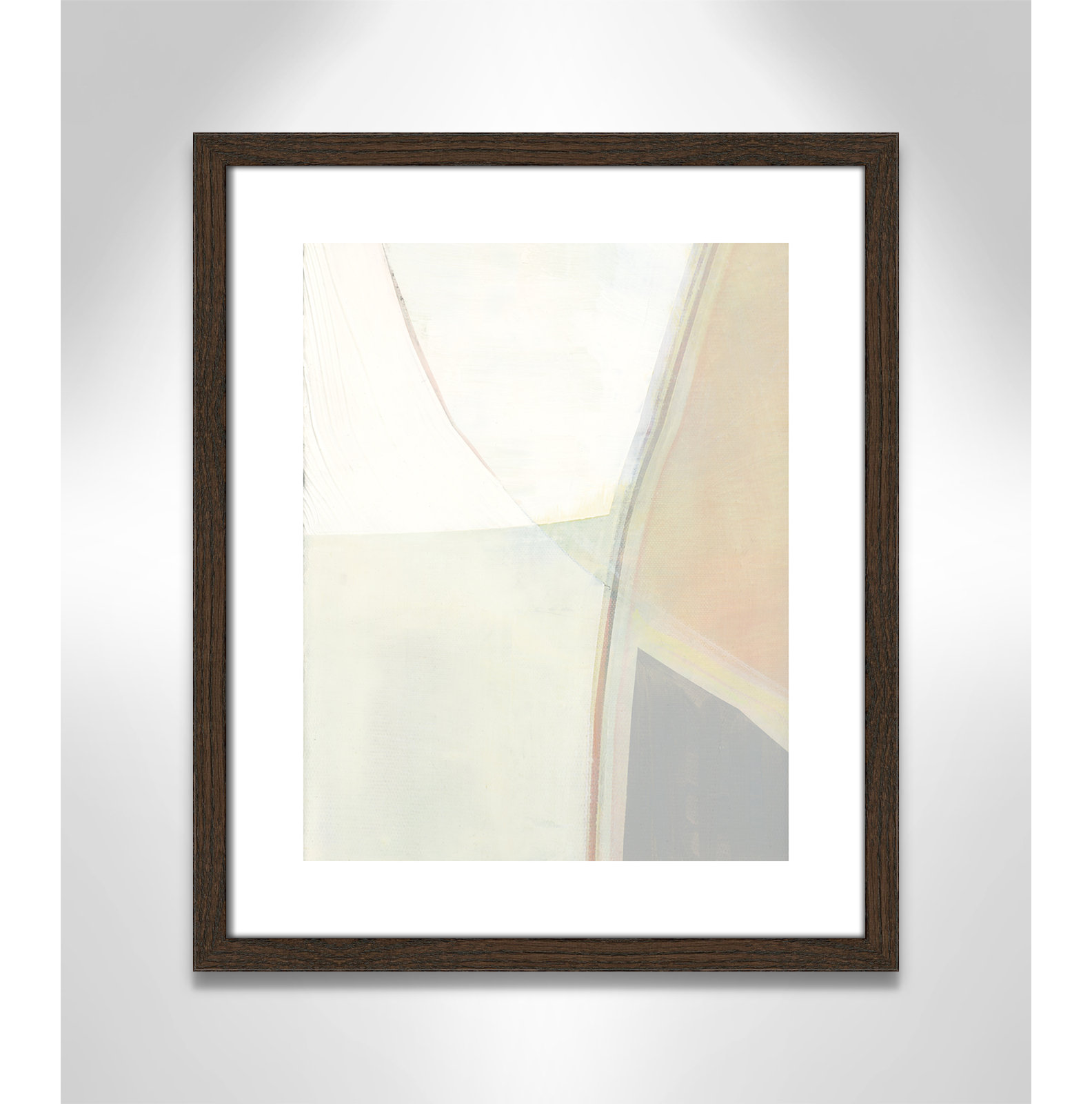 In Neutral II - Painting Print, Walnut Wood Framed Paper, 19" H x 16" W x 0.75" D