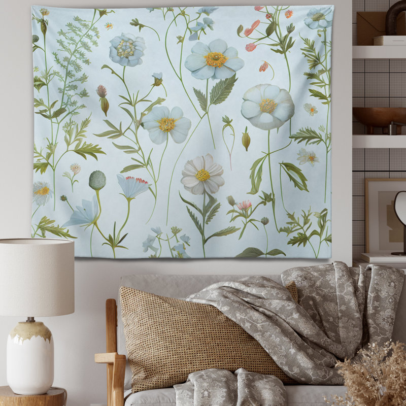 Tapisserie en polyester avec des punaises, H 32 po x l 39 po