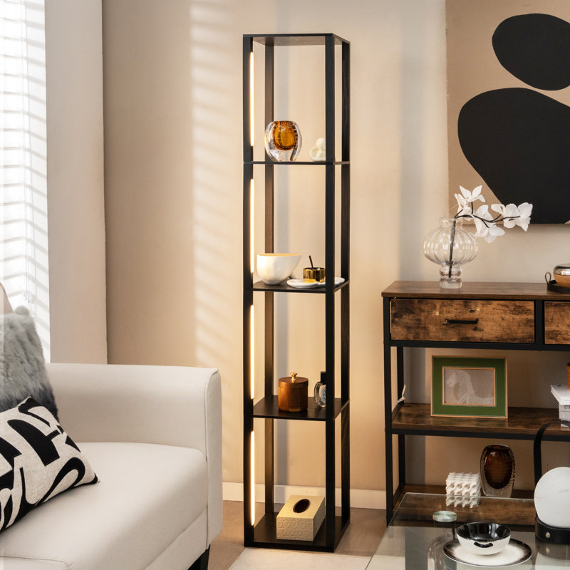 Bryndle 163cm Black LED Tray Table Floor Lamp