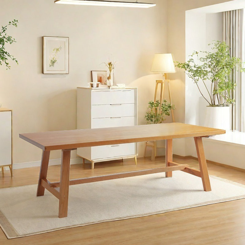 Table de salle à manger en bois massif et bois de cerisier, H 29,53 po x L 55,12 po x l 27,56 po