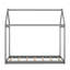 Lit simple en bois, gris, lit