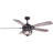Gil 54 in. Matte Black and Rustic Oak Indoor Outdoor Rod Mount Farmhouse Ceiling Fan with Reversible Driftwood-Black Walnut Blades, Dimmable LED Light Kit and Remote Control Included, 3 Speeds-1003774628