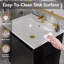 Meuble-lavabo de 24 po avec lavabo, structure autoportante pour la stabilité, portes à fermeture douce pour un fonctionnement silencieux, finition en chêne élégant pour une esthétique moderne (lavabo blanc)