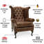 Dutta Upholstered Wingback Chair with Footstool-1373067567