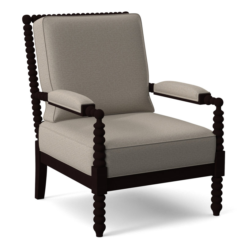 Jamilla Armchair, Beige Performance Fabric; 0851-73, Java Finish