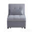 Banquette de rangement moderne avec plateau relevable et lit gigogne, 1 pièce, revêtement en velours gris capitonné, meuble en bois massif, chaise convertible-159656411-159656413