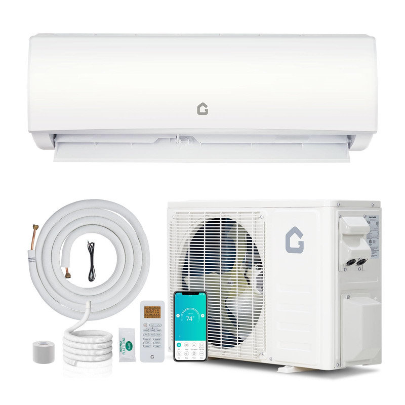 Système de chauffage / climatisation à deux blocs de 24 000 BTU, 21 SEER2, Wi-Fi activé, refroidit / chauffe jusqu'à 1500 pieds carrés Pi.