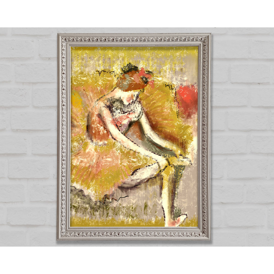 Goldene Ballerina 1 Gerahmter Druck