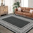 Modern Neutral Bordered Area Rugs, Black 9'X12' Soft Washable Non Slip Solid Geometric Large Throw Carpet for Living Room Bedroom Dining Nursery Apartment Dorm Office Farmhouse Home Decor-441332118