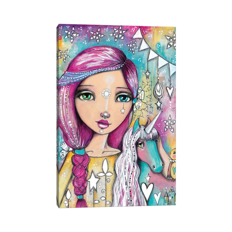 Unicorn Girl by Tamara Laporte - Print on Canvas, Wrapped Canvas, 101.6 cm H x 66.04 cm W x 1.91 cm D