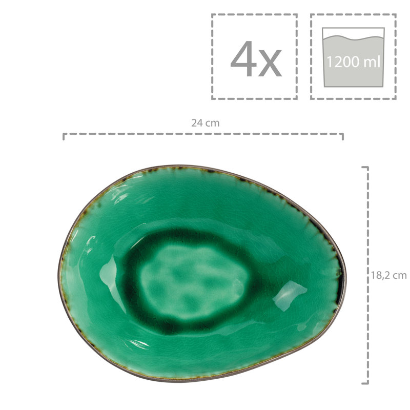 Ruffin 4 Piece Pasta Bowl, 5cm H x 24cm W