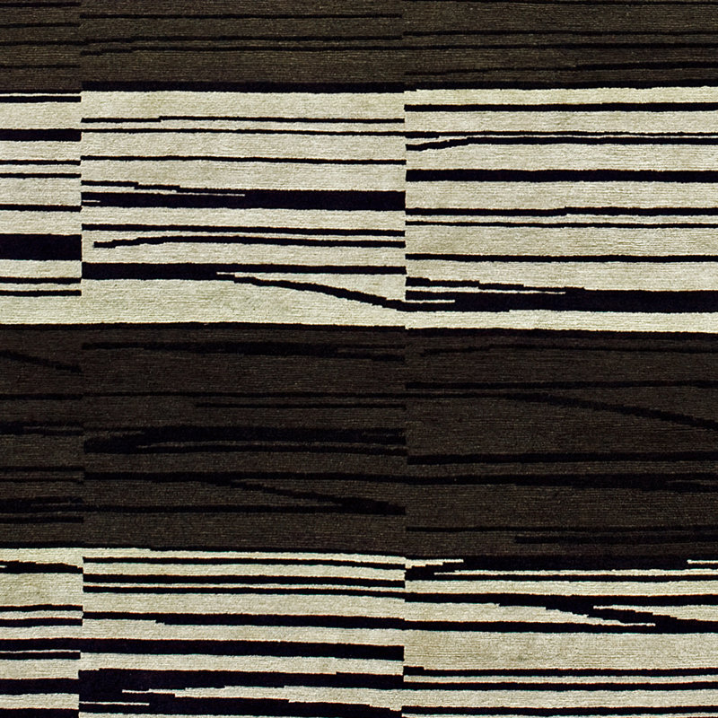 Wool Striped Area Rug, Rectangle 9' x 12'