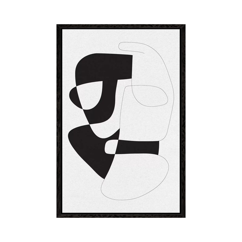 Graphical III - Print on Canvas, 66.04cm H x 45.72cm W x 3.81cm D, Black Framed