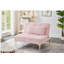 Tissu convertible futon avec pieds en métal doré (rose)