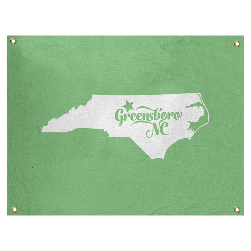 Tapisserie murale greensboro north caroline, H 50 po x l 59 po, Vert