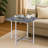 Madelyn Engineered Stone Top End Table with Chrome Finish