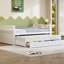 Lit de jour pleine grandeur blanc, lit gigogne et tiroirs pour un rangement maximal, trois tiroirs fonctionnels de conception moderne, solution peu encombrante-130093352