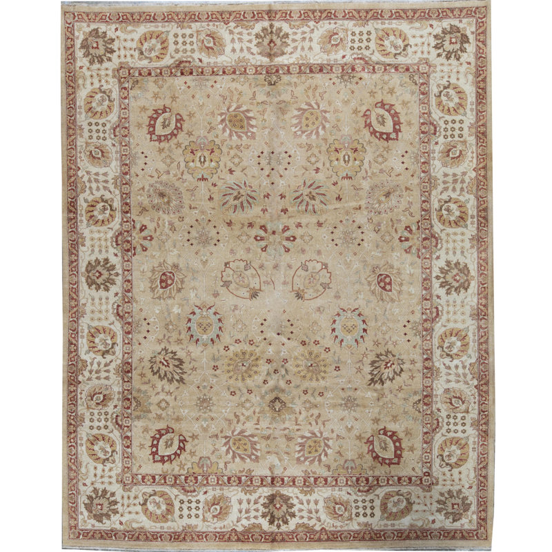 Tapis doré et ivoire de haute qualité noué à la main Cantebury
