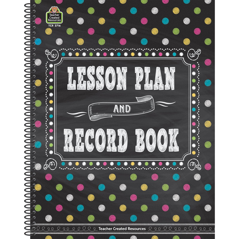 Tableau noir de plan de leçon et registre Chalkboard Bright