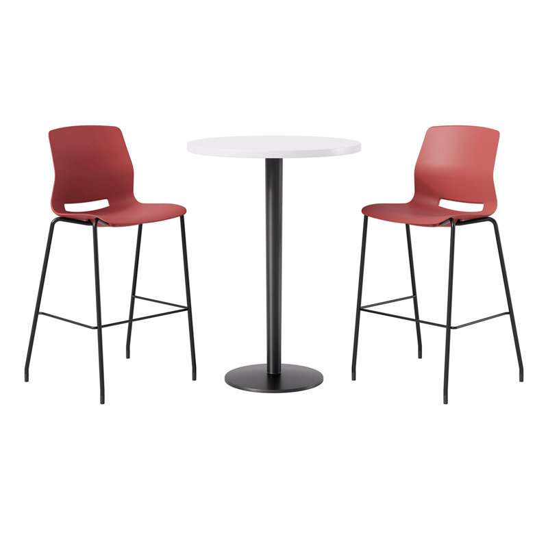 2 - Person Bar Height Dining Set, Red/Black, White