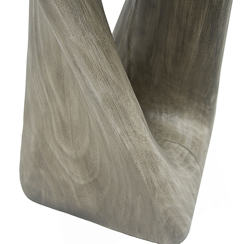 Table d'appoint d'extérieur, table de bout en forme de torsion, table d'appoint pour l'intérieur et l'extérieur, Gris