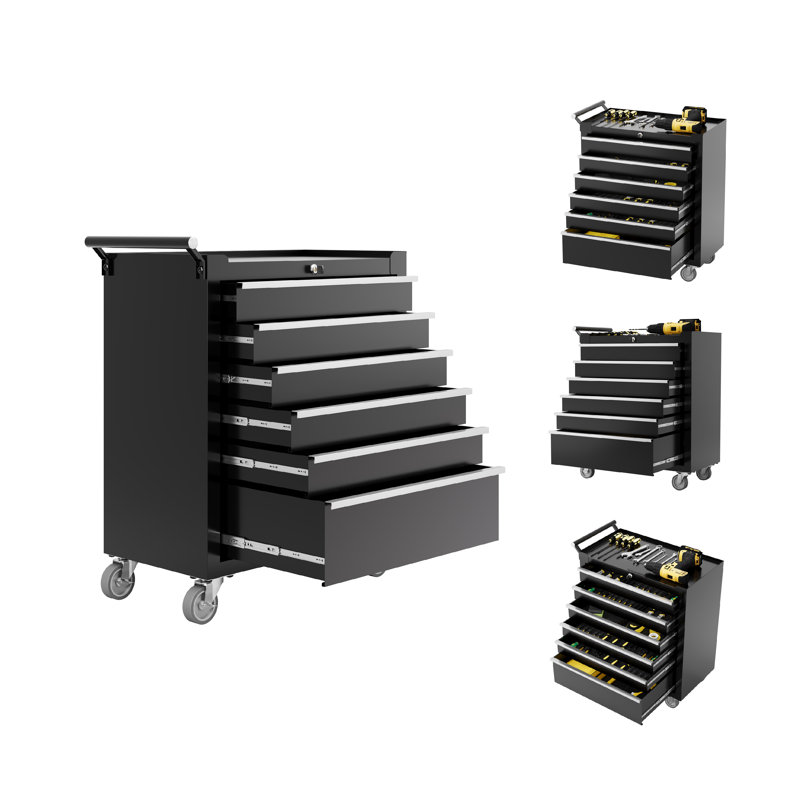 Armoire à outils à roulettes Auto-Lock, Noir