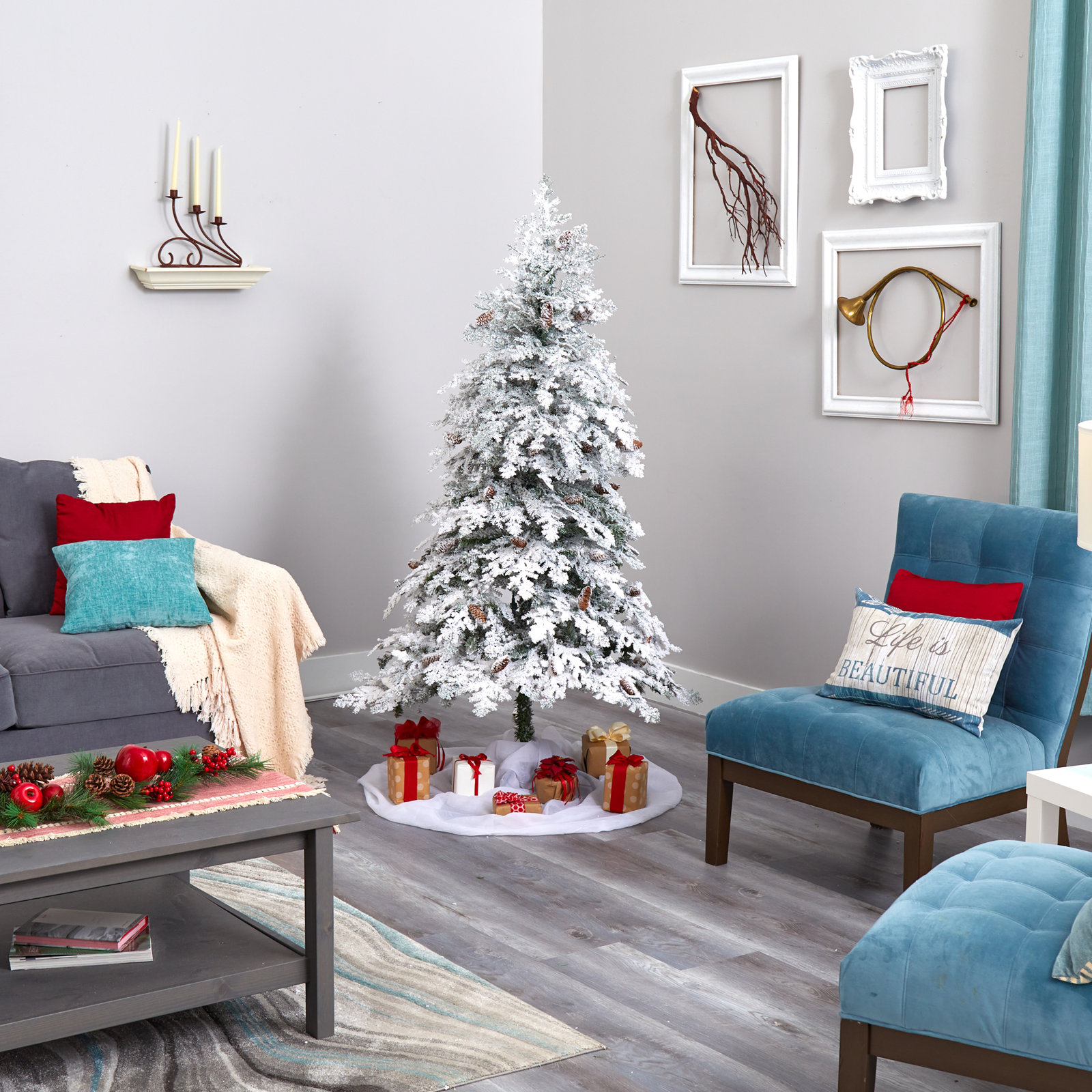 Lighted Artificial Christmas Tree, 6' H