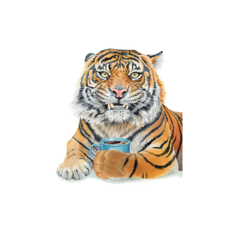 Too Early Tiger by Holly Simental - Wrapped Canvas Painting, 101.6cm H x 66.04cm W x 1.905cm D