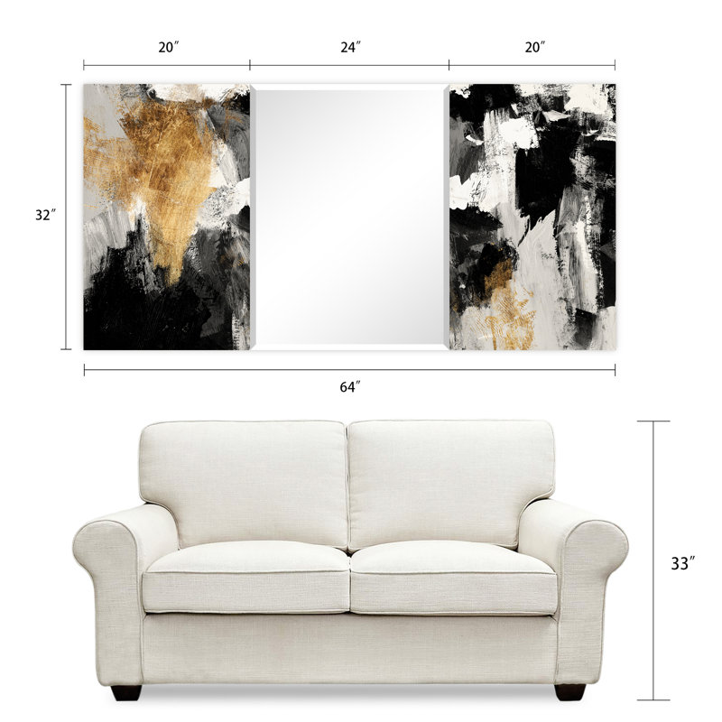 Vanburen Glass Flat Mirror, Black/Gold