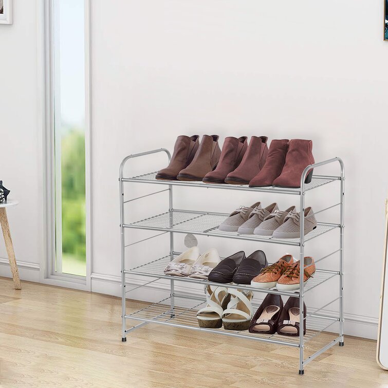 Space Saving 15 Pair Stackable Shoe Rack Rebrilliant