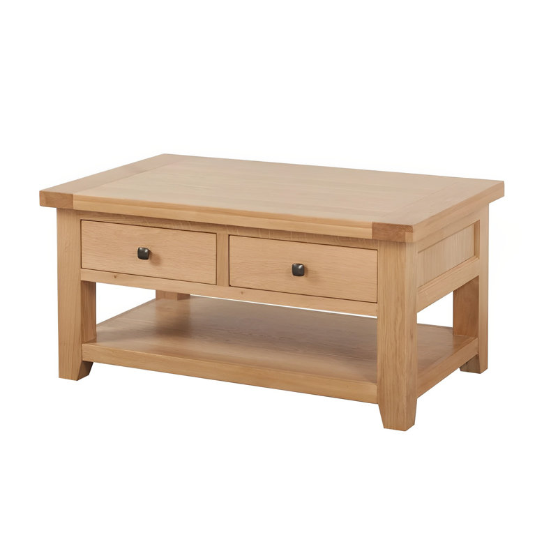 Dewey Solid Wood Four Leg Coffee Table with Storage