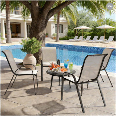 Ensemble de 4 chaises d'extérieur empilables