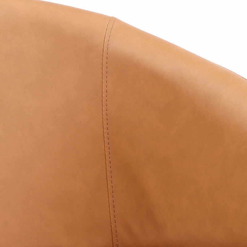 Cathey Boucle Upholstered Dining Chair, Olive, Faux Leather Camel