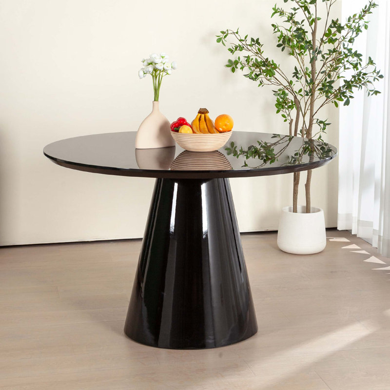 Table de salle à manger ronde moderne et ultrabrillante