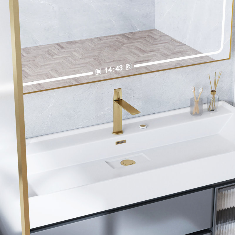 Single-Hole Single-Handle Bathroom Faucet, Fresh And Modern Tall Faucet, Gold