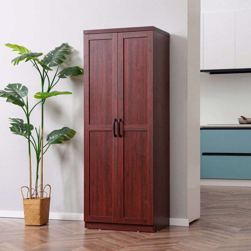 Armoire de rangement, tablettes réglables, garde-manger à 2 portes, autoportante avec 5 tablettes et 2 tablettes