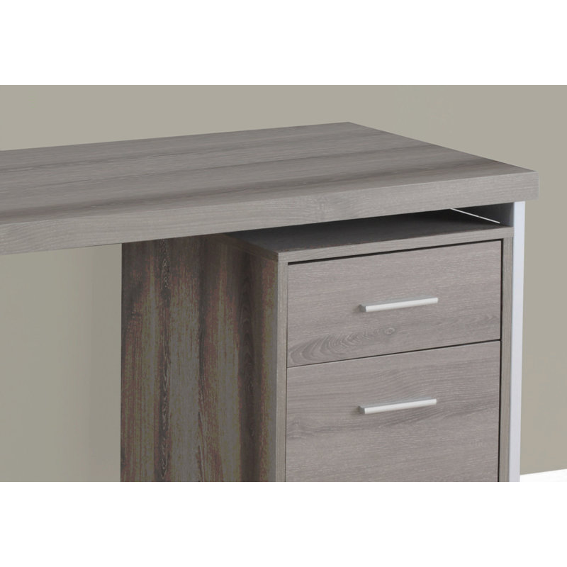 Bureau d'ordinateur, bureau personnel, ordinateur portable, installation à gauche, à droite, tiroirs de rangement, L 48 po, stratifié de travail, métal, contemporain, moderne