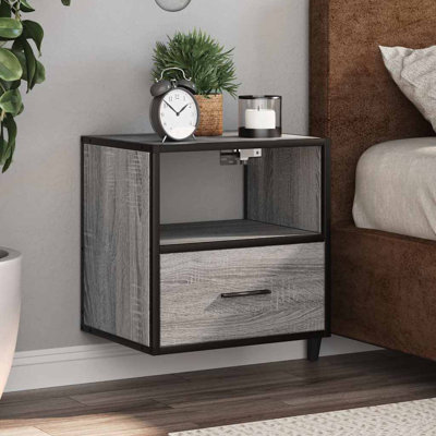 40cm W Metal Bedside Table