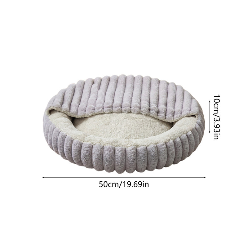 Bird Net Pet Kennel High Grams Straight Strip Rabbits Plushs Pet Pad Long Hair Round Cats Kennel Winter Warm Dog Bed Kennel