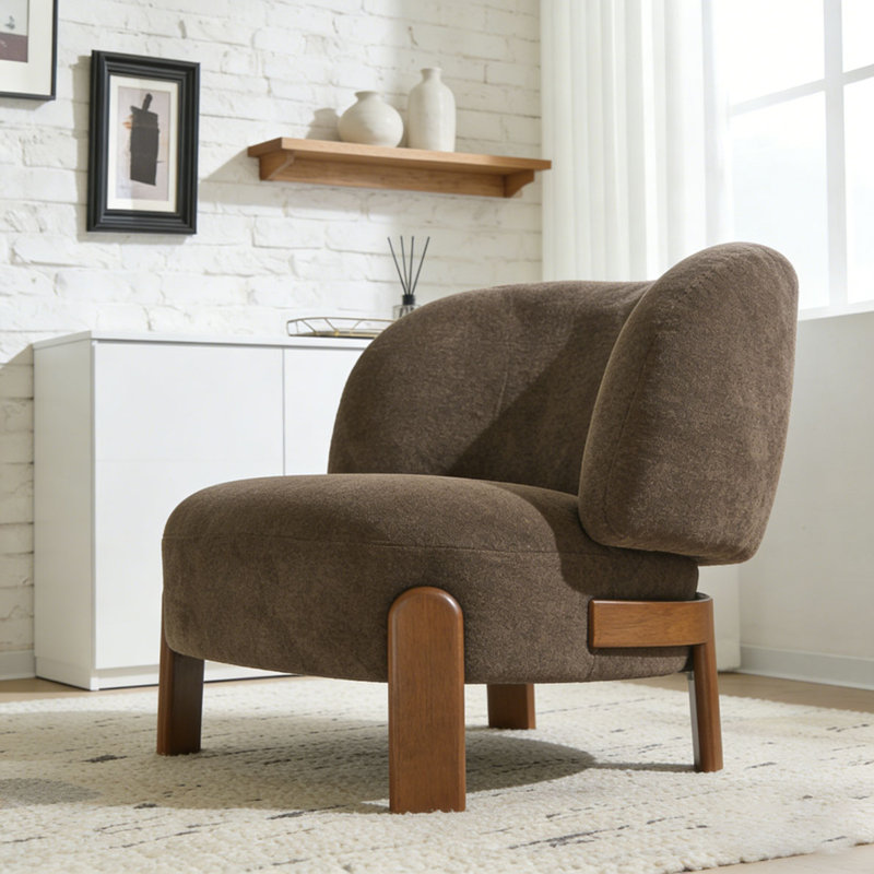 Wingback Armchair, Marron foncé