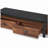 Walnut wood black 2-drawer TV cabinet with 1 shelf