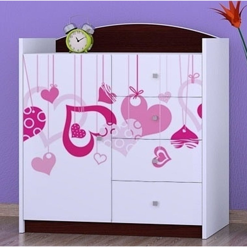 Nisbet Kids 4 - Drawer Combo Dresser, Dark Brown