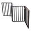 Barrière pour animaux pliante et autoportante, barrière pour chien en bois brun foncé - parfaite pour les portes d'entrée / escaliers, bois de peuplier massif, look moderne et élégant, facile à déplacer et à ranger, aucune installation nécessaire
