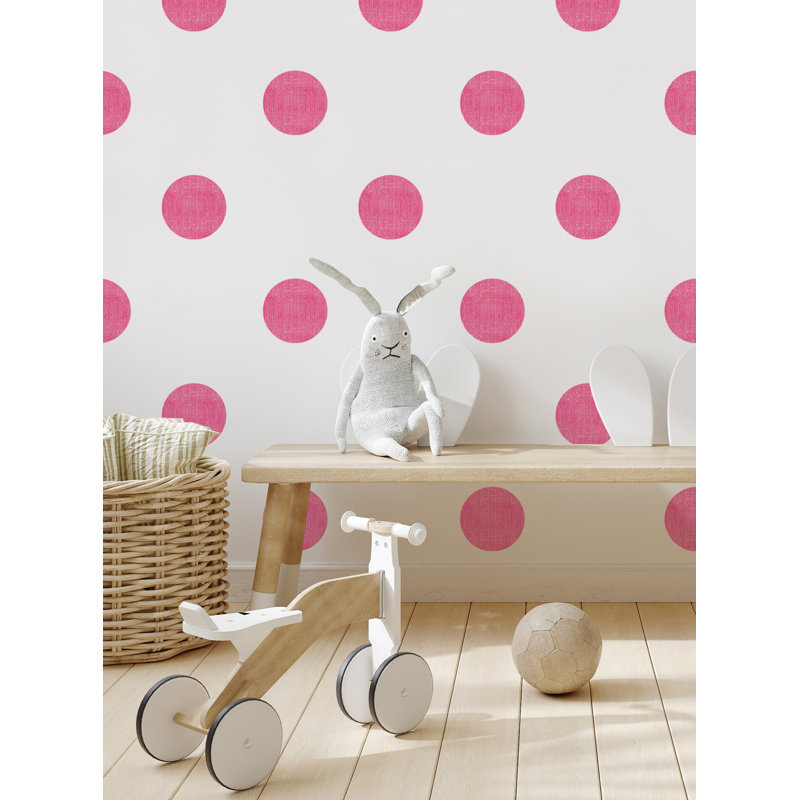 Adhésif décoratif pois texturés, Rose vif