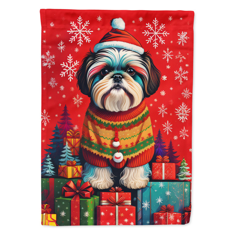 Drapeau de maison de Noël en polyester double face H 40 po x l 28 po