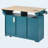 55.7" Large Kitchen Island with 2 Drop Leaf,, Rolling Kitchen Cart on 5 Wheels with Power Outlet, Folding Storage Dining Table with Spice & Towel Rack , 3 Drawers, for Kitchen, Dining Room,Green-1406161375-1406161373